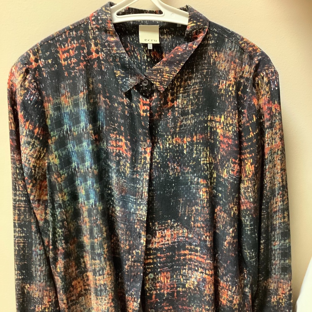 Ecru 100% Silk Blouse